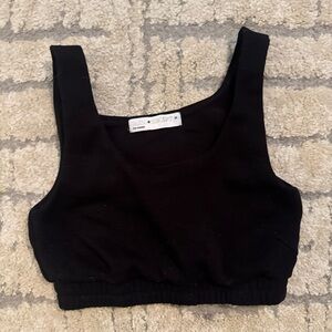 Roma Concept Black Crop Sweatshirt Tank Top - Women